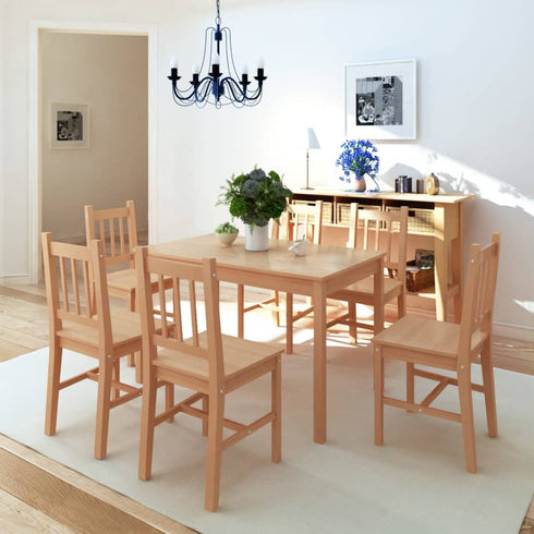 Maison Madeleine -  Seven Piece Dining Set Pinewood